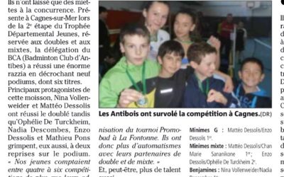 Presse: TDJ de Cagnes sur Mer