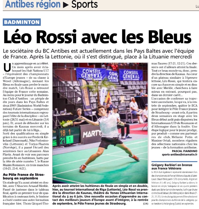 Presse : Léo avec l’équipe de France