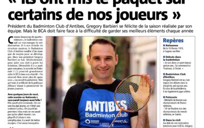 Pleine page dans Nice-Matin Mai 2017